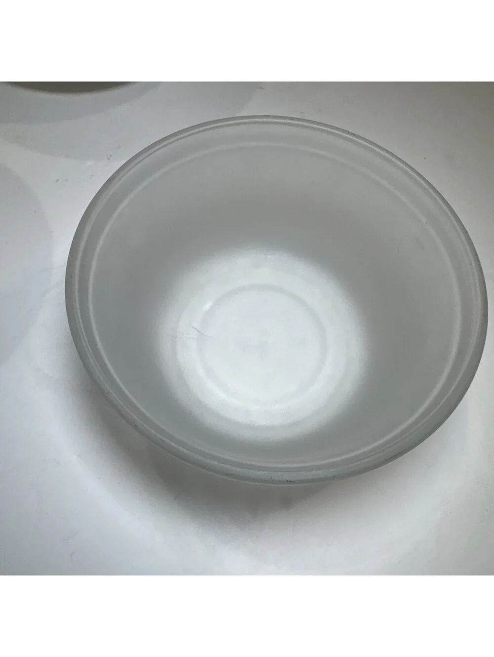 ANCHOR HOCKING Vintage Frosted Clear  Set of 3 Nesting Mixing Bowls Stacking